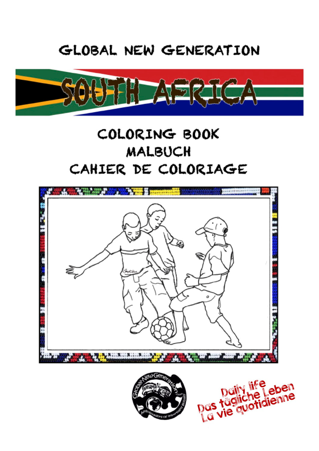 Livre de coloriage Afrique du Sud, vie quotidienne