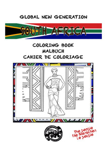 Livre de coloriage d'Afrique du Sud, les gens